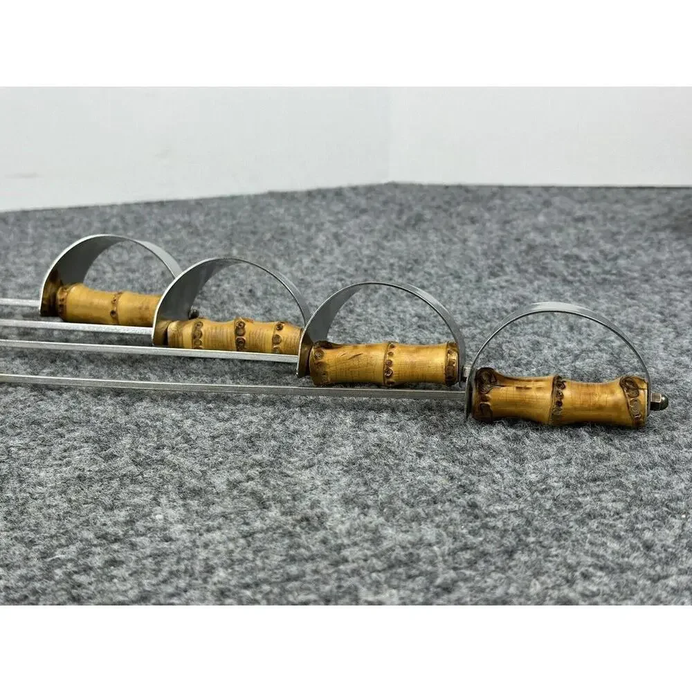 4 Vintage Long Tiki Bamboo Handle BBQ Skewer Swords 18”‎ Japan Excellent MCM